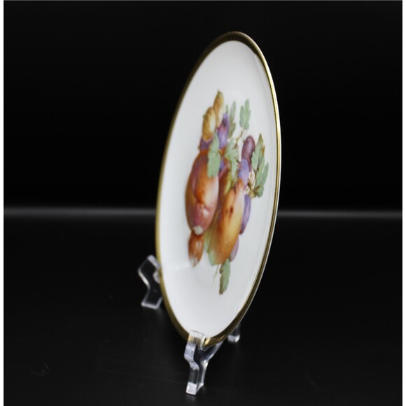 Vintage Collectible 1950s German Jaeger Porcelain Harvest Plate with Gold Trim - Picture 2 of 5